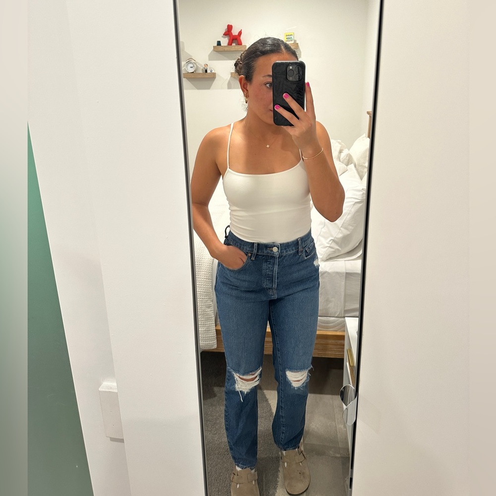 Hugh rise Pacsun straight leg jeans.